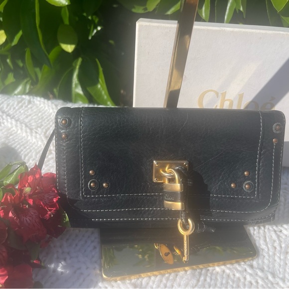 Chloe Paddington Black Leather Wallet with Lock & Key - Picture 5 of 14